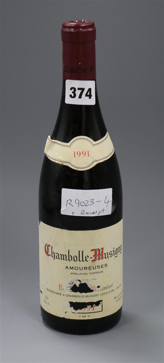 One bottle of Chambolle Musigny, 1991, Domaine G. Roumier.